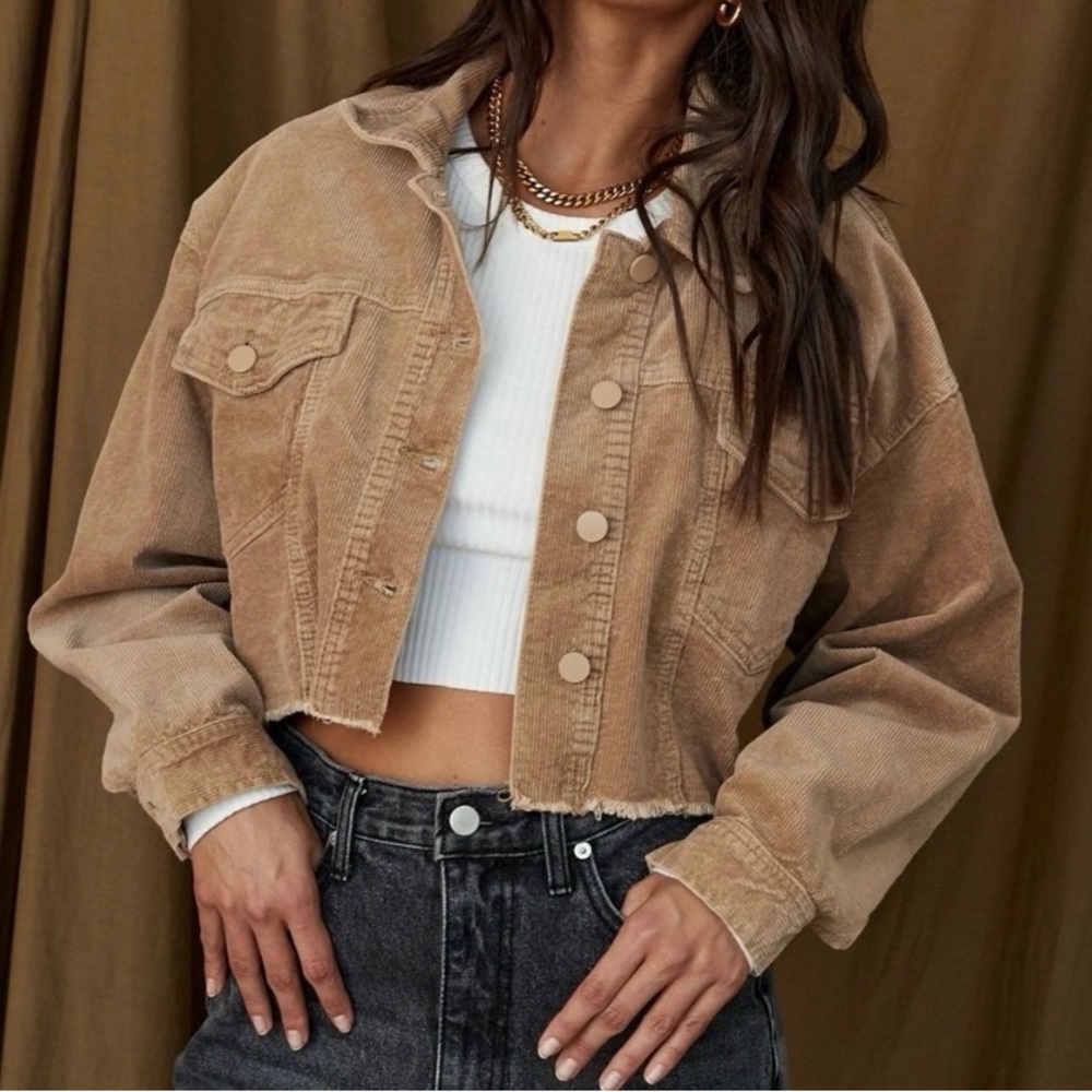 12Th Tribe Women’s Corduroy Crop Jacket Size S